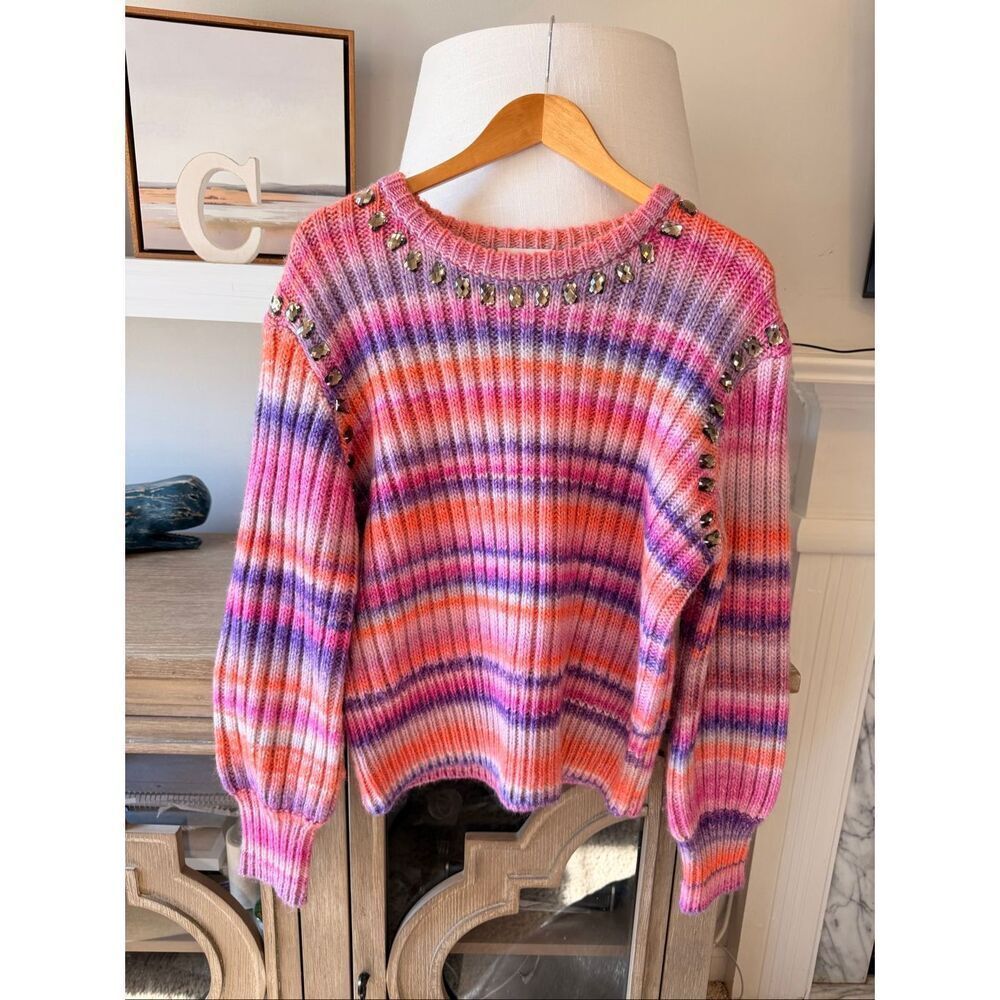 NWOT CINQ À SEPT Myra‎ Striped Sweater Size Medium